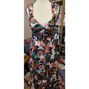 MISA Los Angeles Tropical Print Maxi Dress • Resort Wear • Size Small - 56"